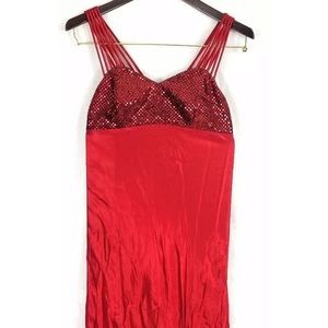 Red Prom dress- ballroom gown - silk dress